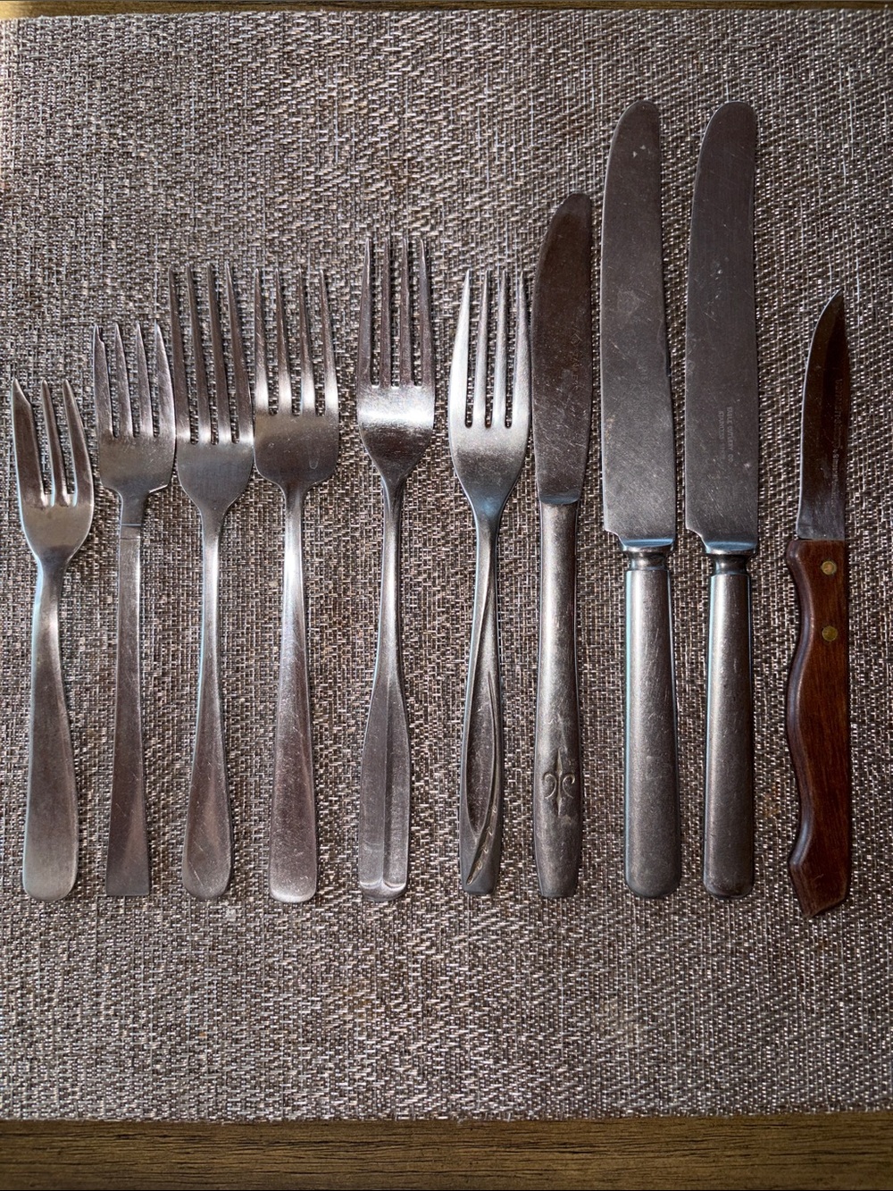 10 Pcs VTG MCM Stainless Flatware Pieces Mixed Lot Japan Korea 50's - 60's Retro